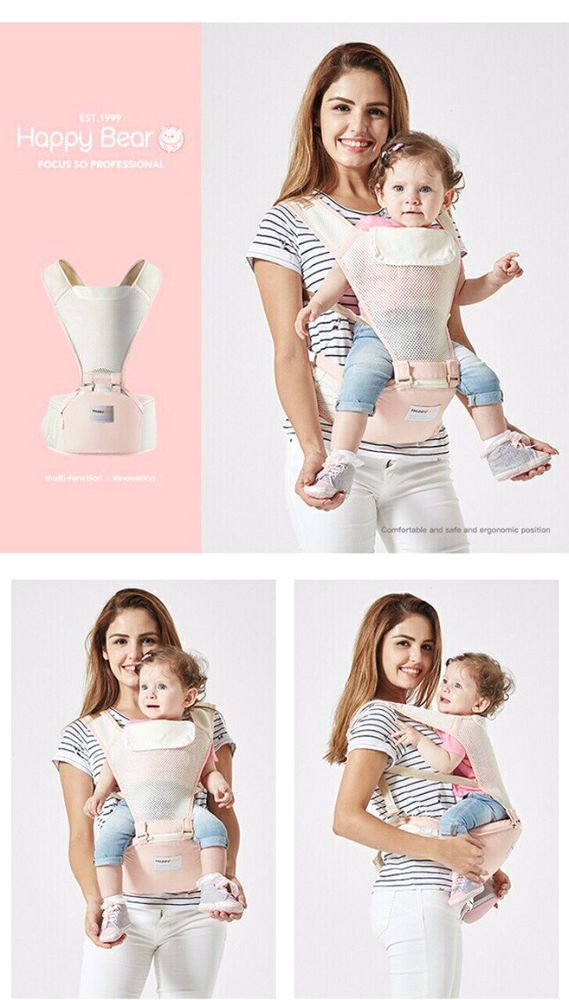 Địu ngồi Happy Bear Baby Sling mầu hồng