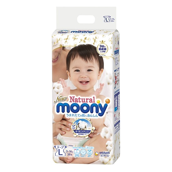 Bỉm dán Moony Natural L38-NĐ