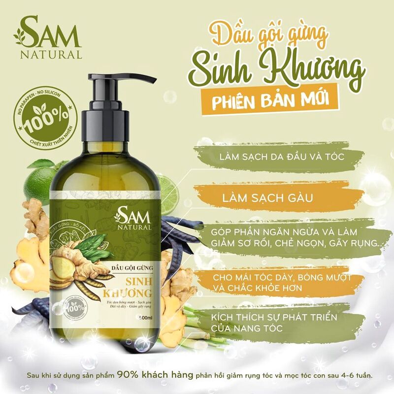 Sam Natural-Dầu gội gừng Sinh Khương 500ml