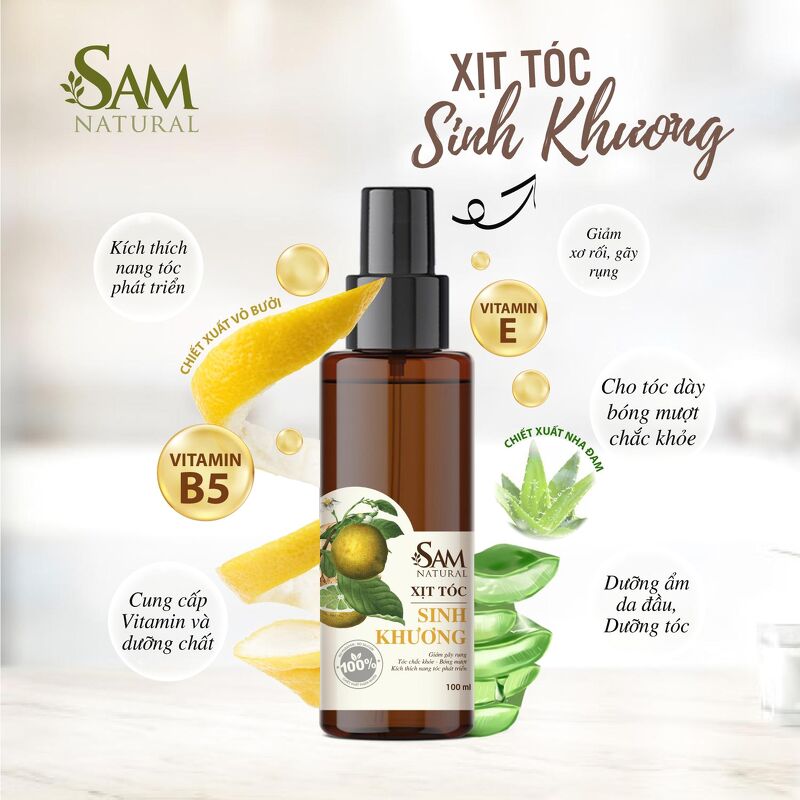 Sam Natural-Xịt tóc Sinh Khương 100ml