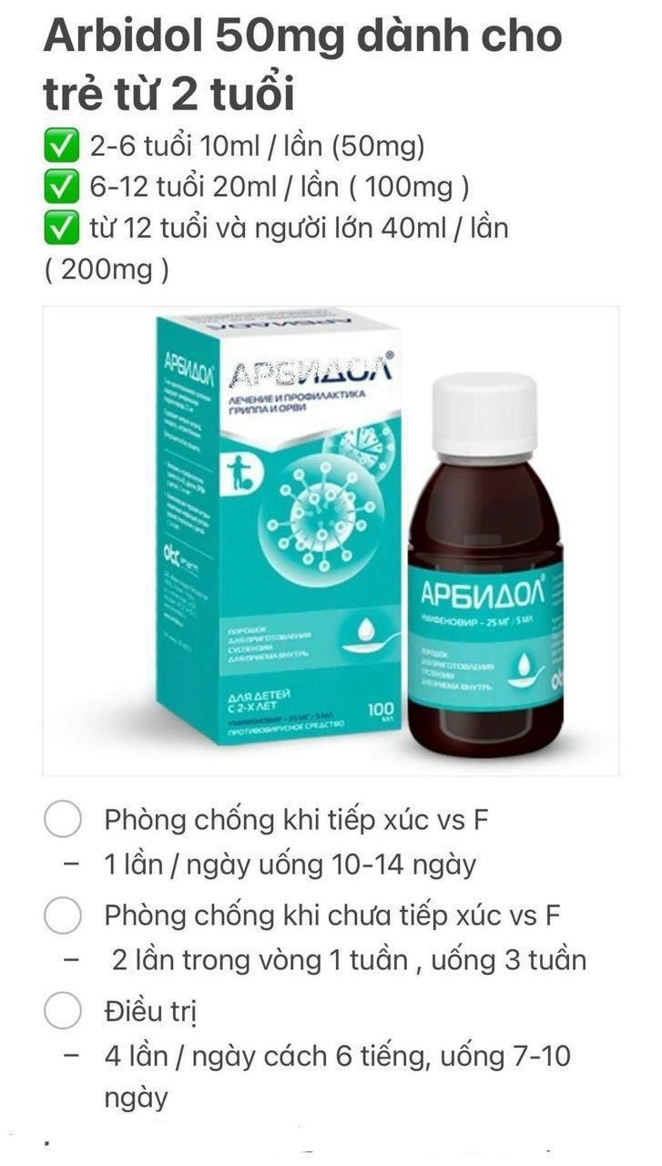 Arbidol 50mg(2y+)