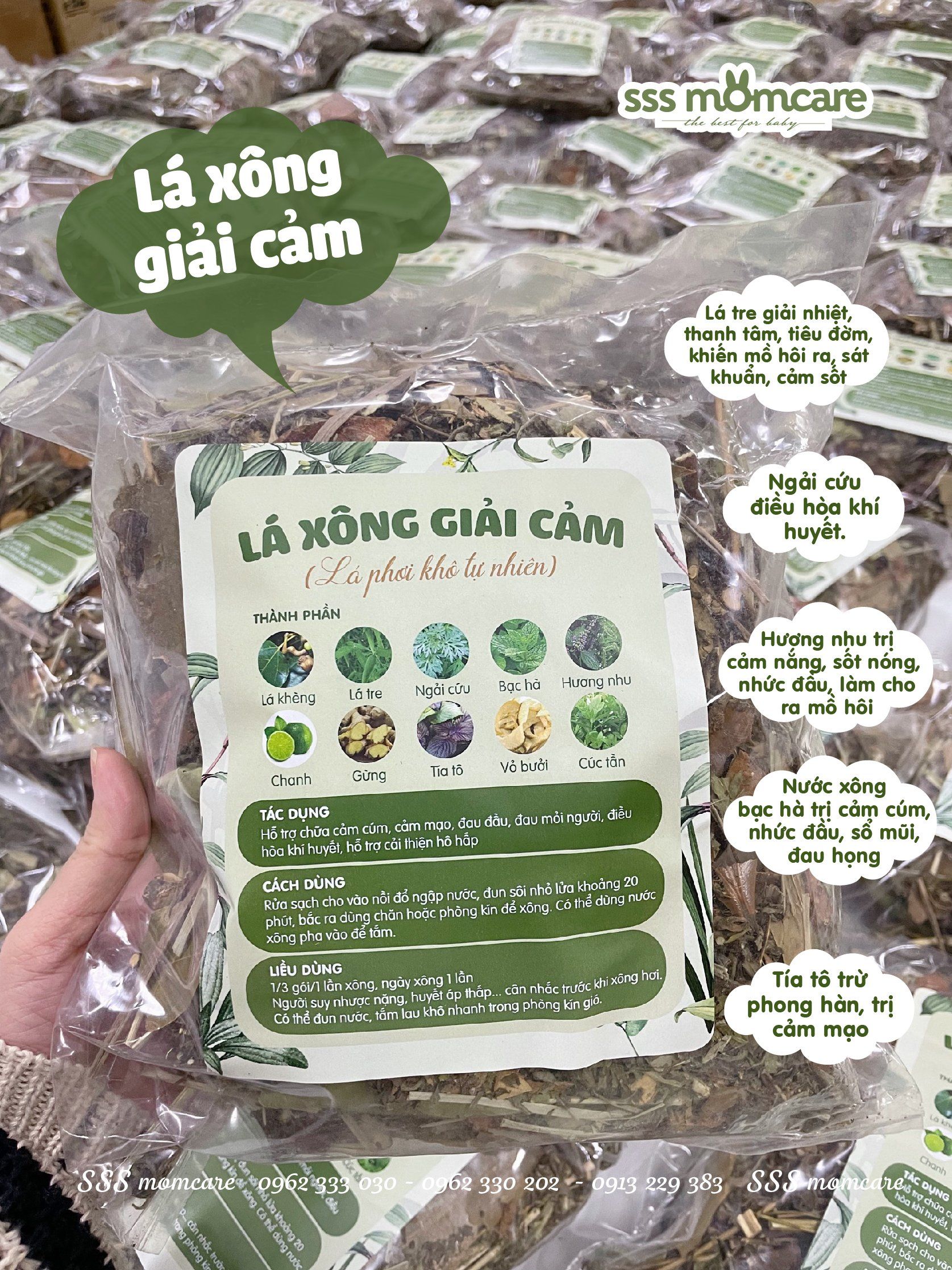 Lá xông giải cảm