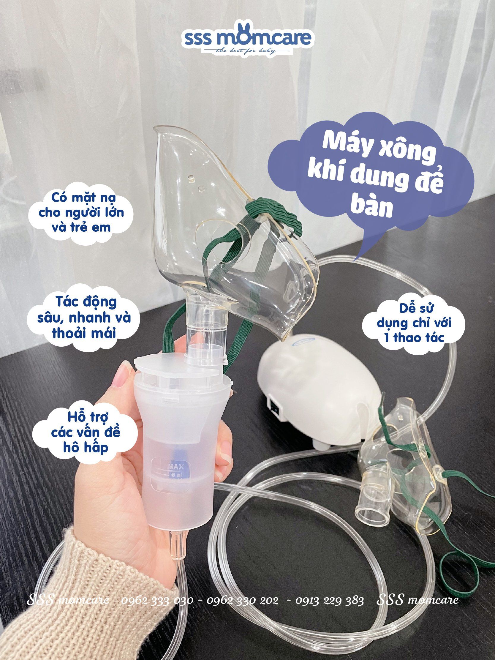 Máy xông mũi họng để bàn Gluck Care