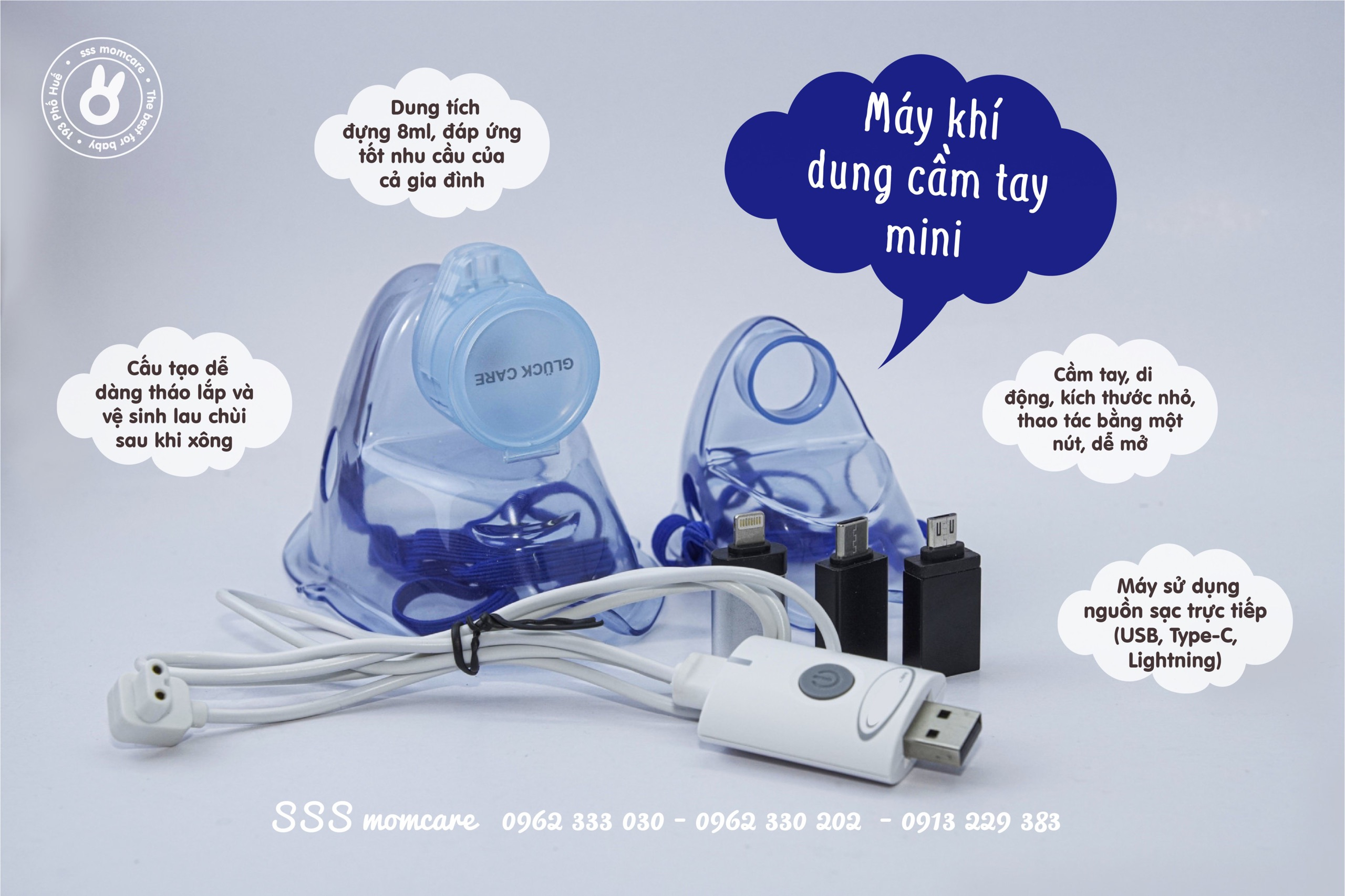 Máy xông mũi họng Gluck Care Mini