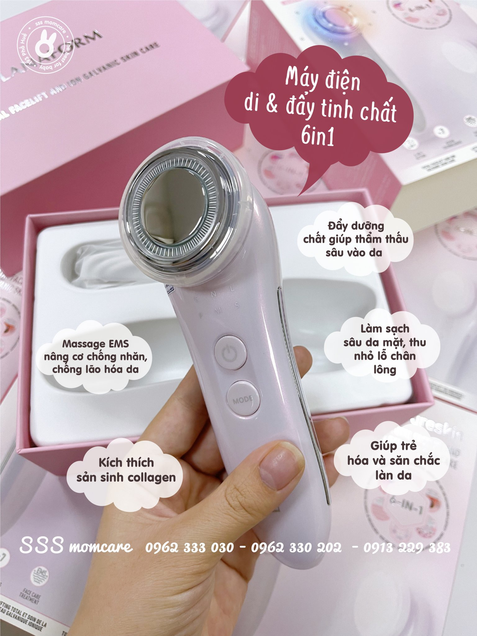 Máy đẩy tinh chất Lanaform 6in1 PureSkin