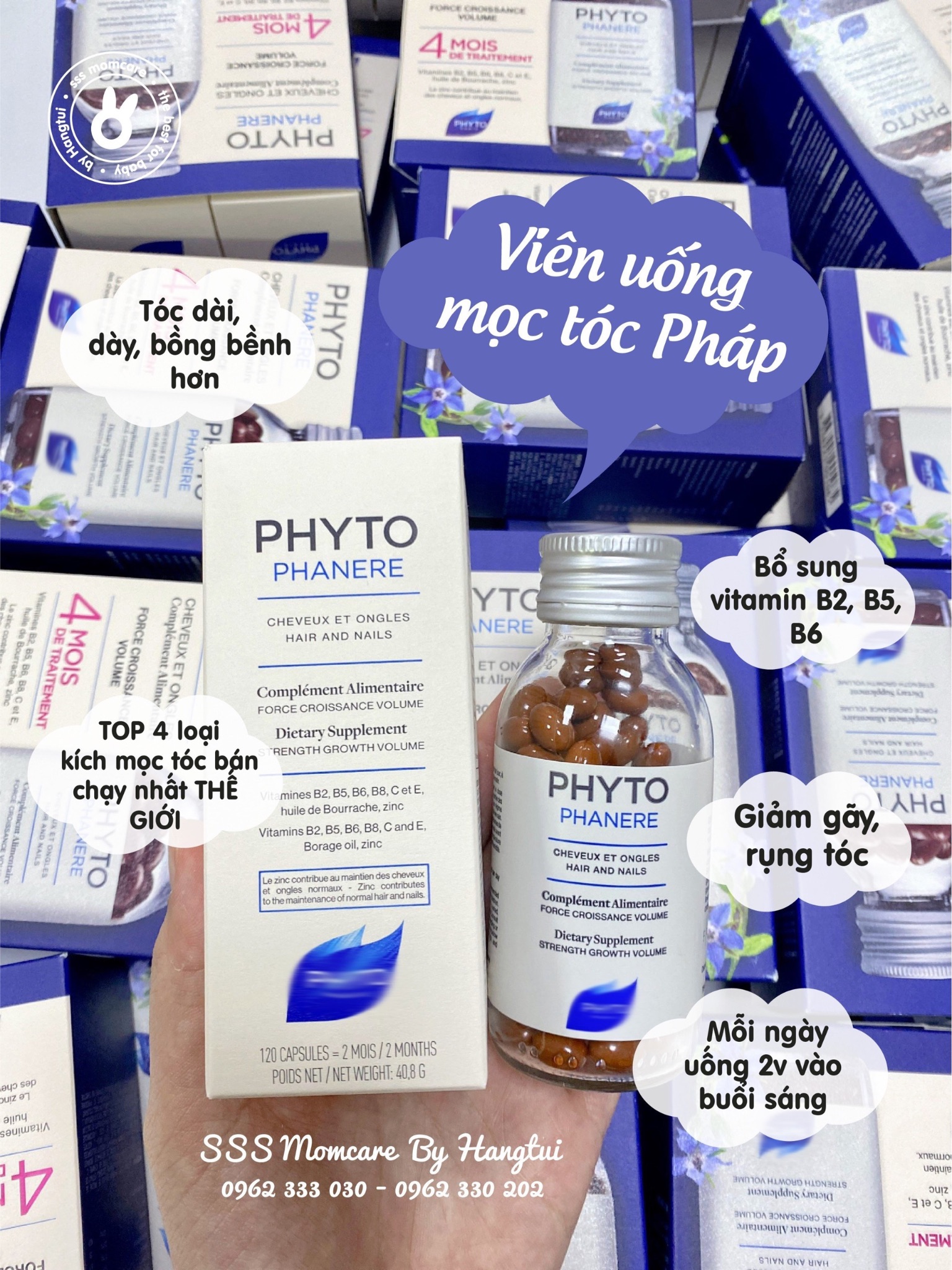 Set 2 viên uống mọc tóc Phyto Phytophanere 120v