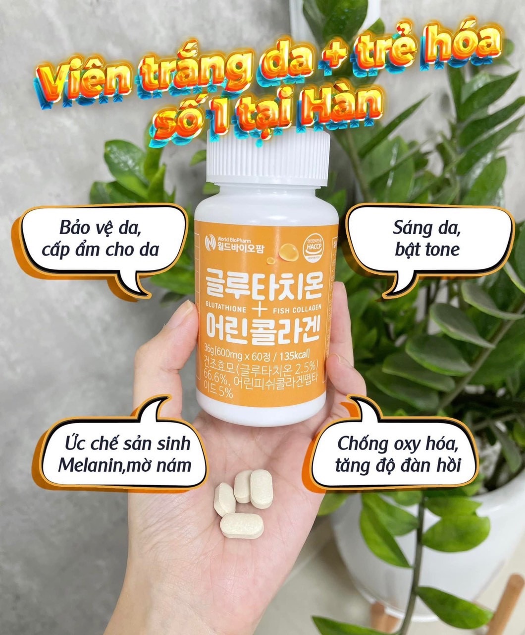 Viên bổ sung Glutathion Fish Collagen 36g