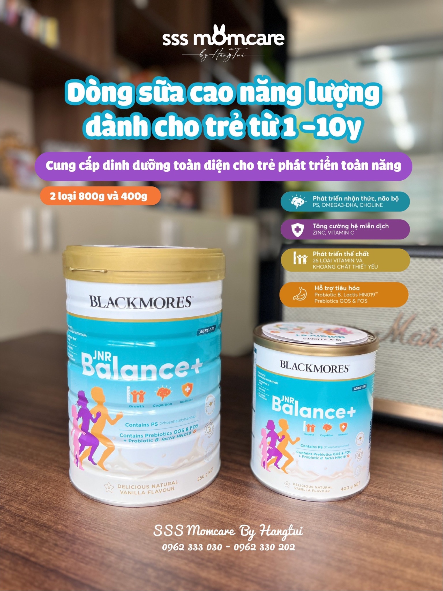 Sữa bột Blackmores JNR Balance+ 400g(1-10y)