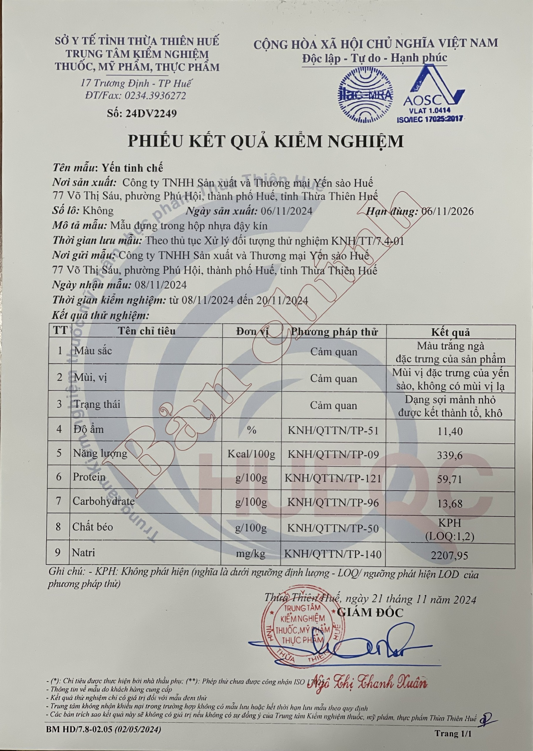 KIEM-DINH-CHAT-LUONG_Phiếu kiểm nghiệm yến tinh chế.jpg