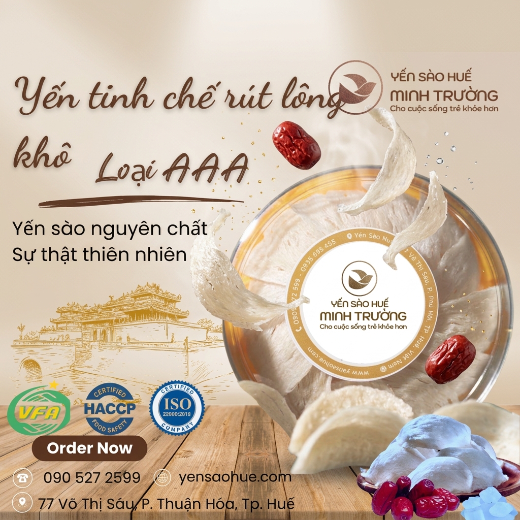 YẾN RÚT LÔNG KHÔ NGUYÊN TỔ - Hộp 100g