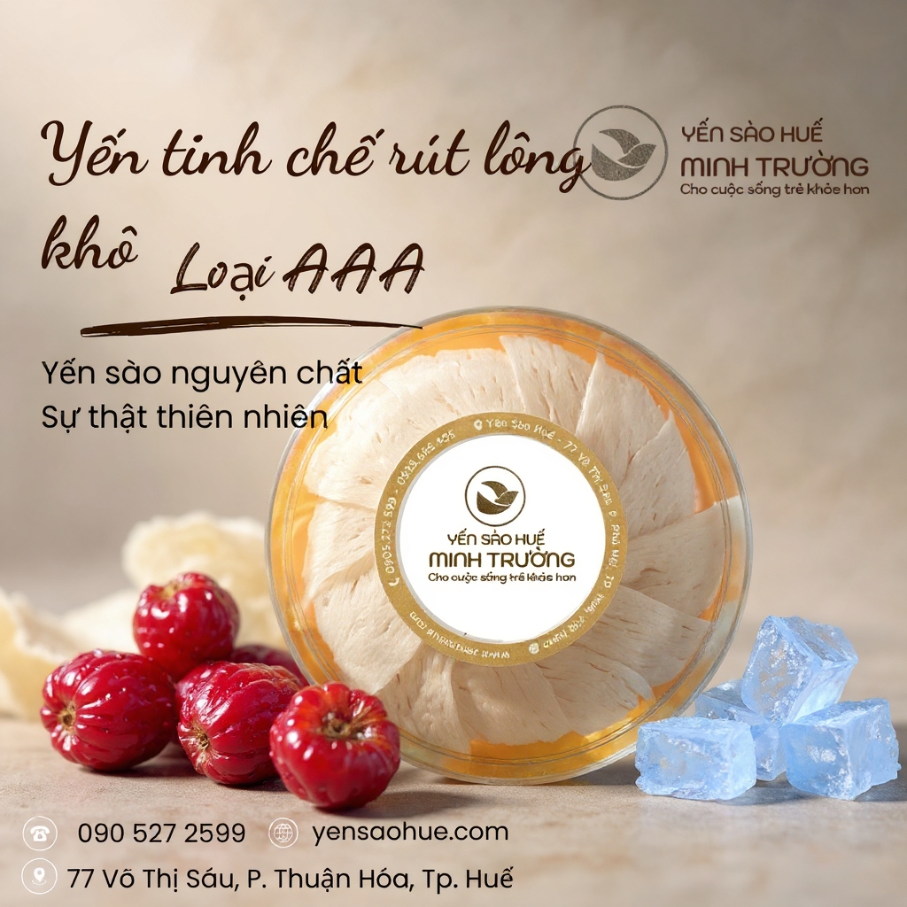 YẾN RÚT LÔNG KHÔ NGUYÊN TỔ - Hộp 100g