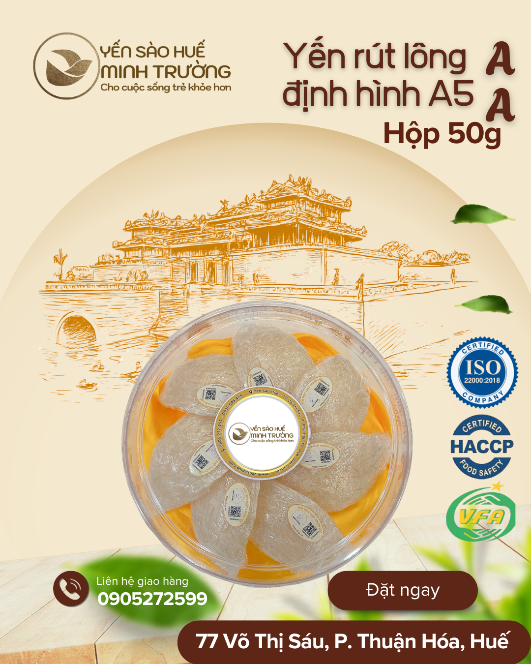 YẾN TINH CHẾ ĐỊNH HÌNH A5 - HỘP 50G