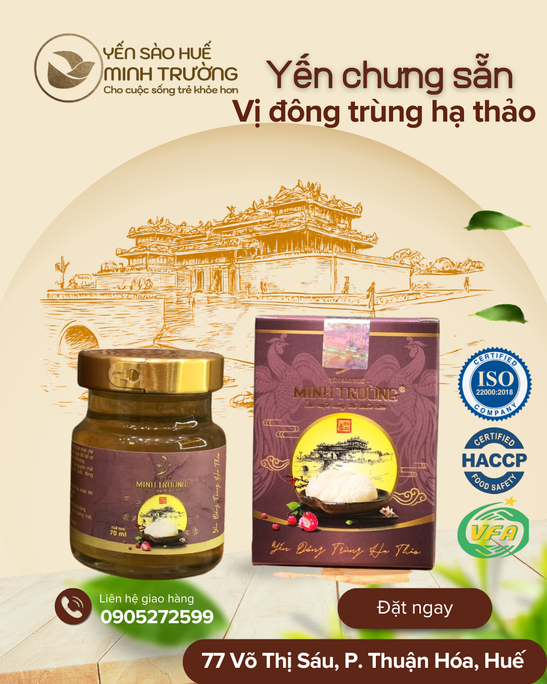 Yến hũ 70ml - Vị Đông Trùng Hạ Thảo