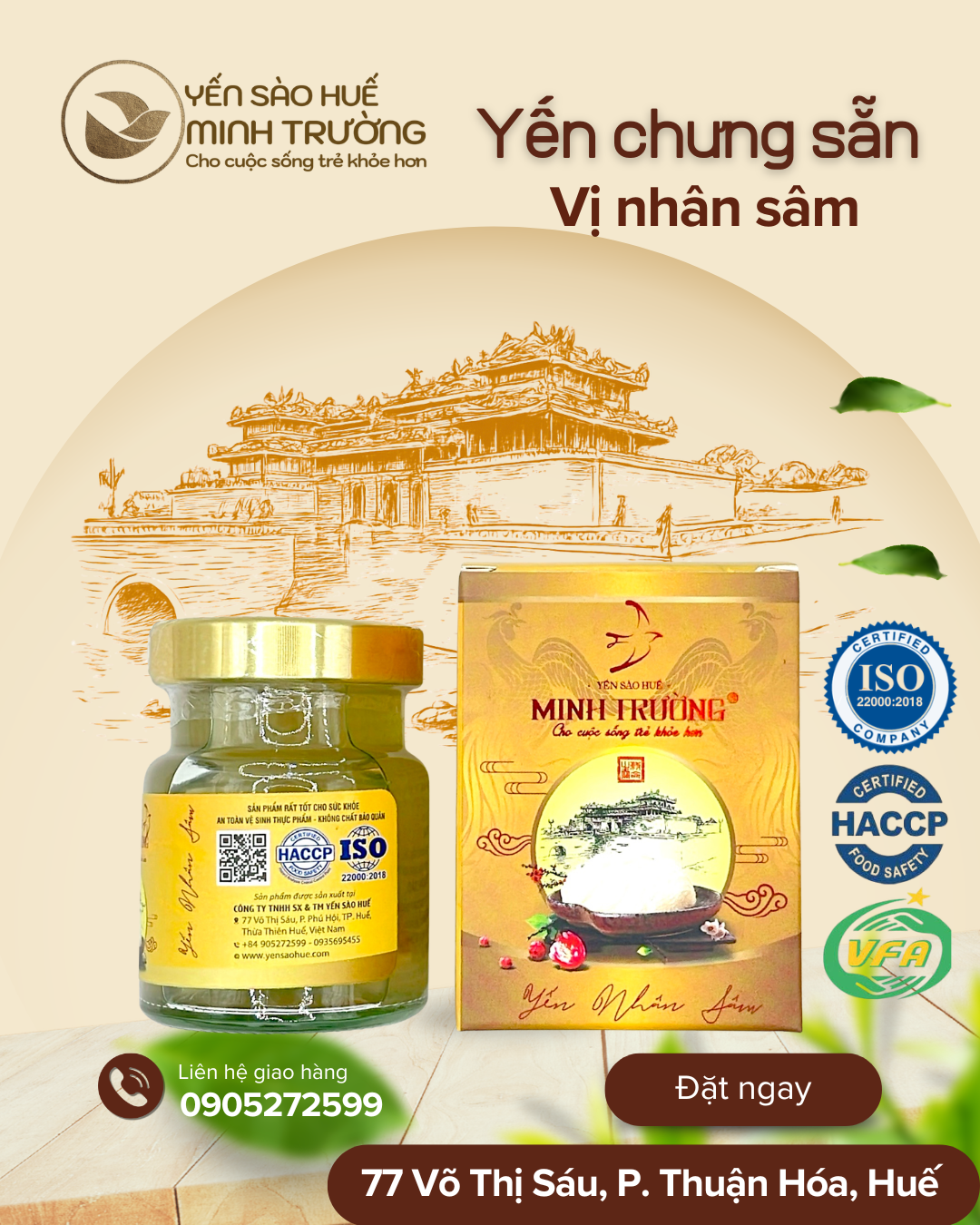 Yến hũ 70ml - vị Nhân sâm