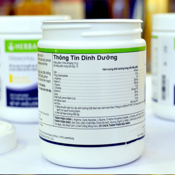 Thông tin dinh dưỡng của sản phẩm herbalife