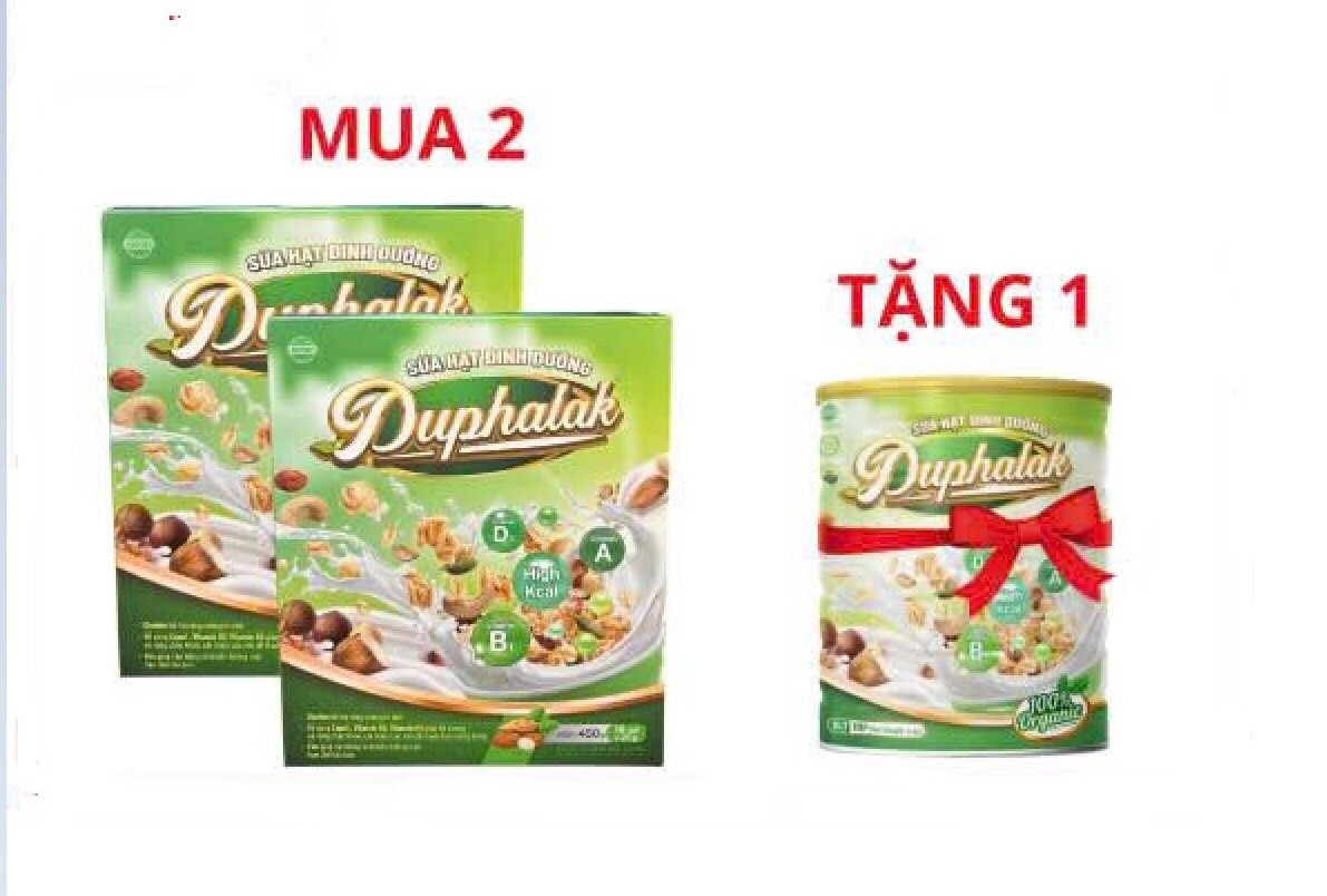 Sữa Hạt Dinh Dưỡng Duphalak - Sữa Hạt Thuần Chay - Hộp Giấy 450g - 18 gói tiện lợi