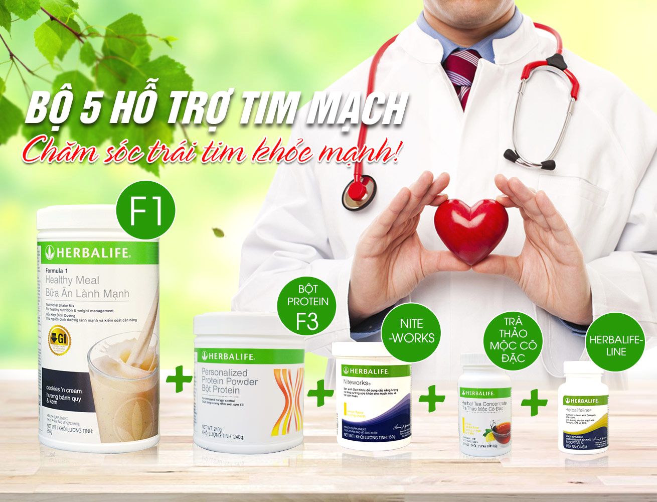 BỘ 5 SẢN PHẨM HỖ TRỢ TIM MẠCH HERBALIFE