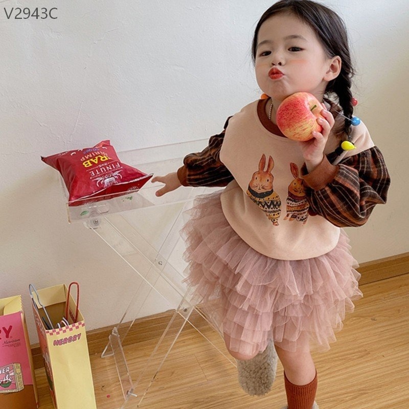 V2943C- Chân Váy Tutu Voan Hồng-80(8-10kg)