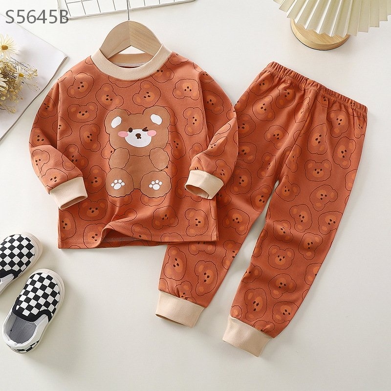 S5645B- Set Cotton Màu Gấu Nâu Cho Bé -73(7-9kg)