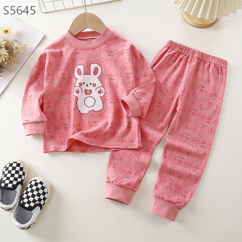 S5645A- Set Cotton Màu Thỏ Hồng Cho Bé -73(7-9kg)