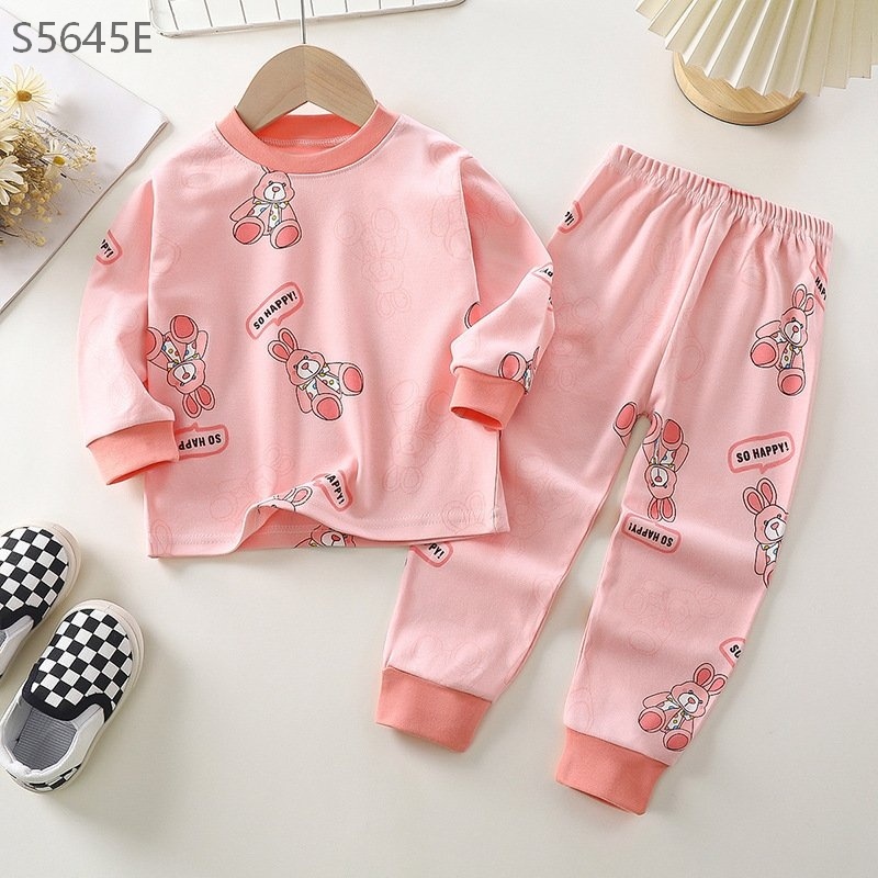 S5645E- Set Cotton Màu Gấu Hồng Cho Bé -73(7-9kg)