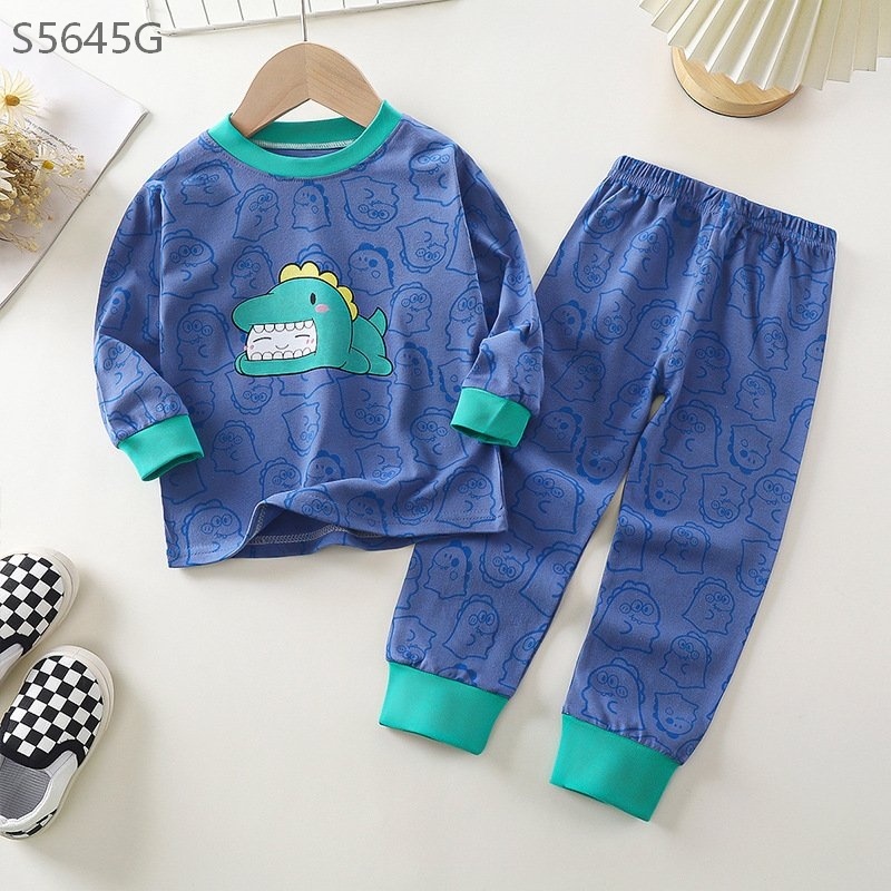 S5645G- Set Cotton Màu Khủng Long Xanh Cho Bé-73(7-9kg)