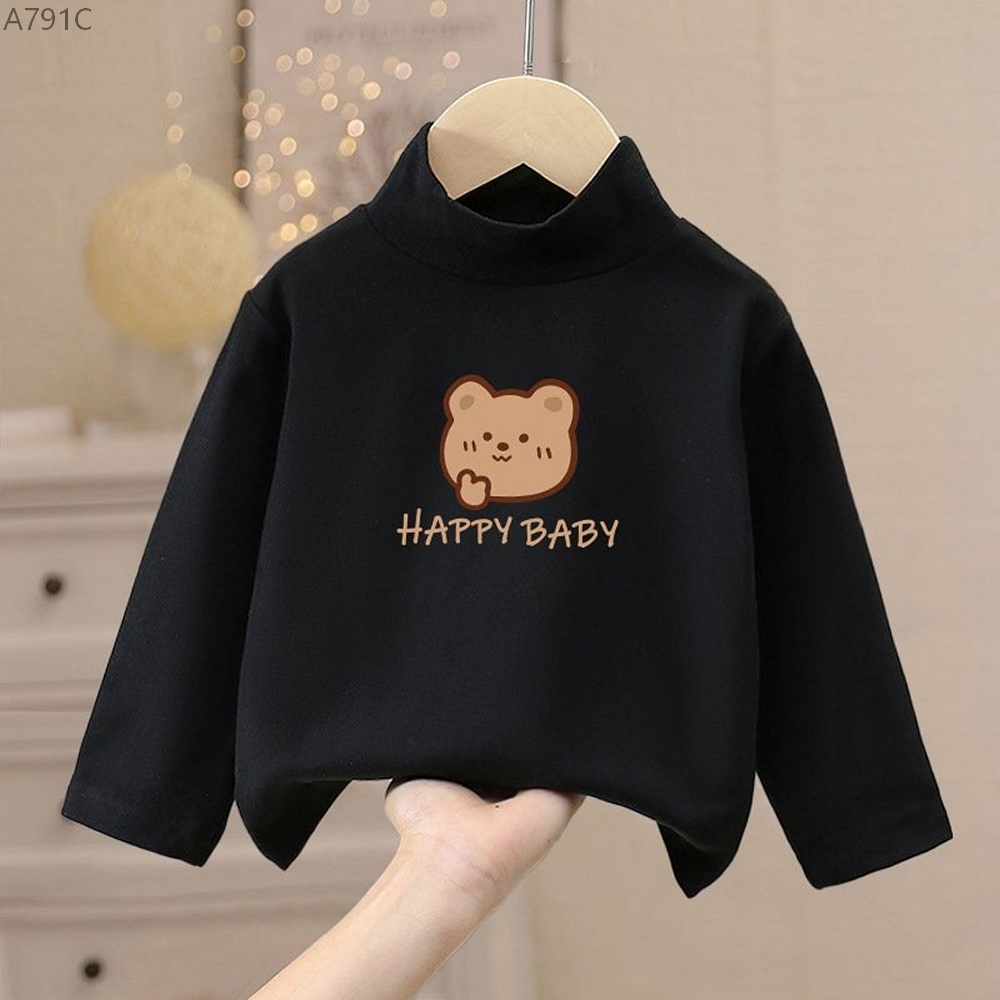 A791C- Áo Nỉ Giữ Nhiệt Gấu Happy Baby Đen-73(7-9kg)