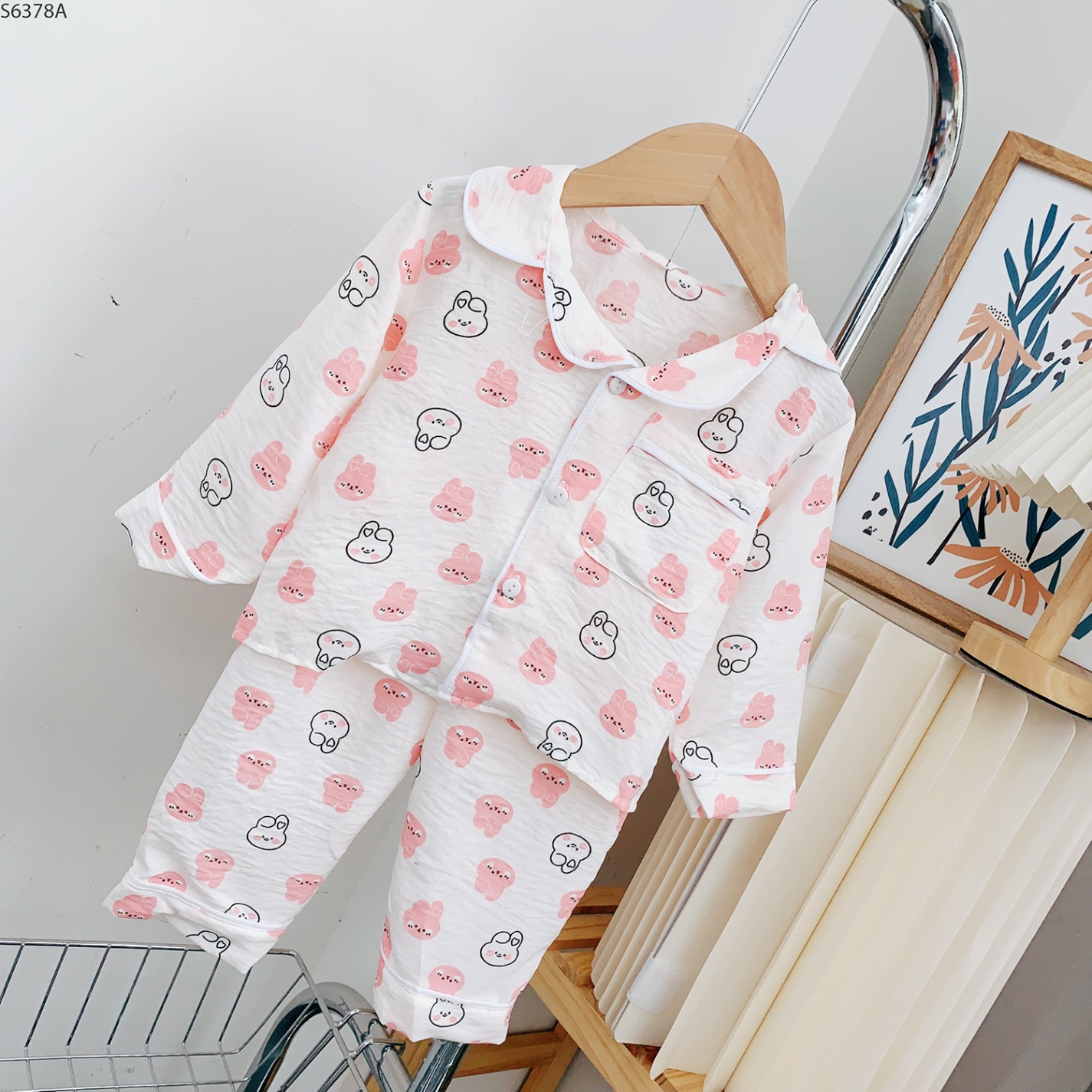 S6378A- Set Pijama Thỏ Trắng-1(9-11kg)