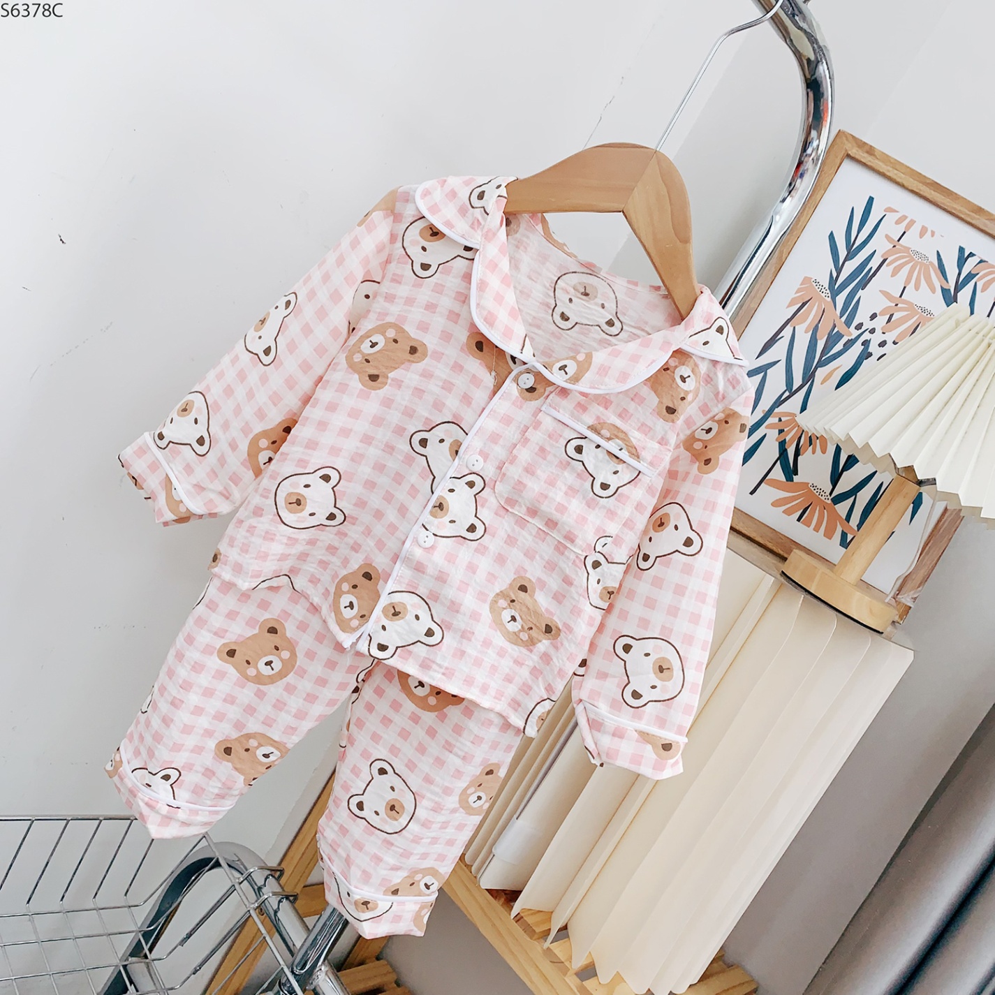 S6378C- Set Pijama Gấu Caro-1(9-11kg)