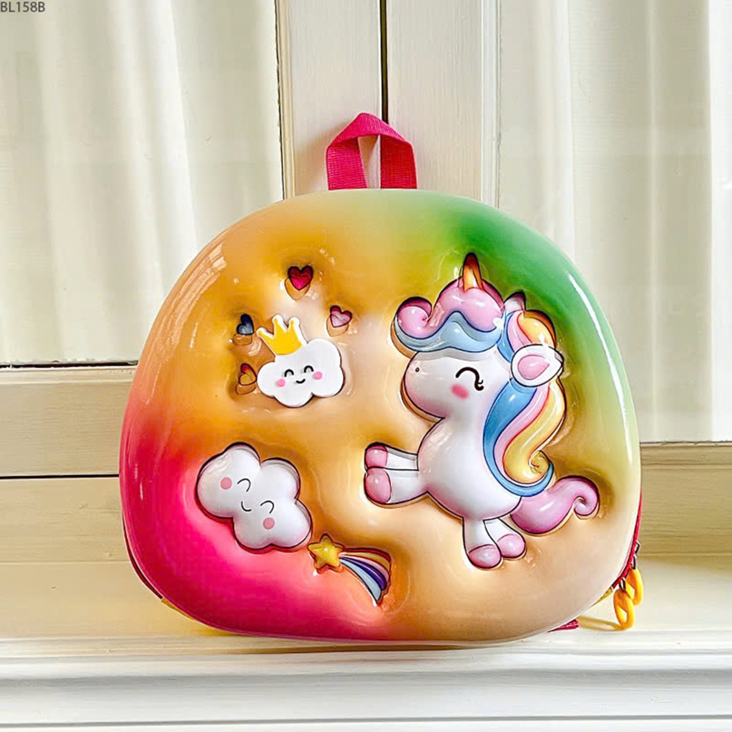 BL158B- Balo Ngựa Unicorn Đám Mây Vàng-(28*9*24cm)