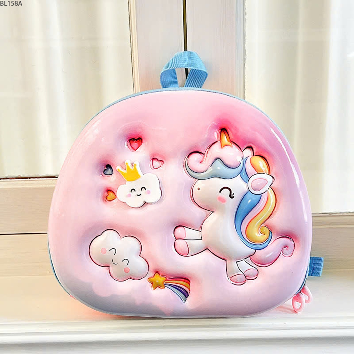 BL158A- Balo Ngựa Unicorn Đám Mây Hồng-(28*9*24cm)