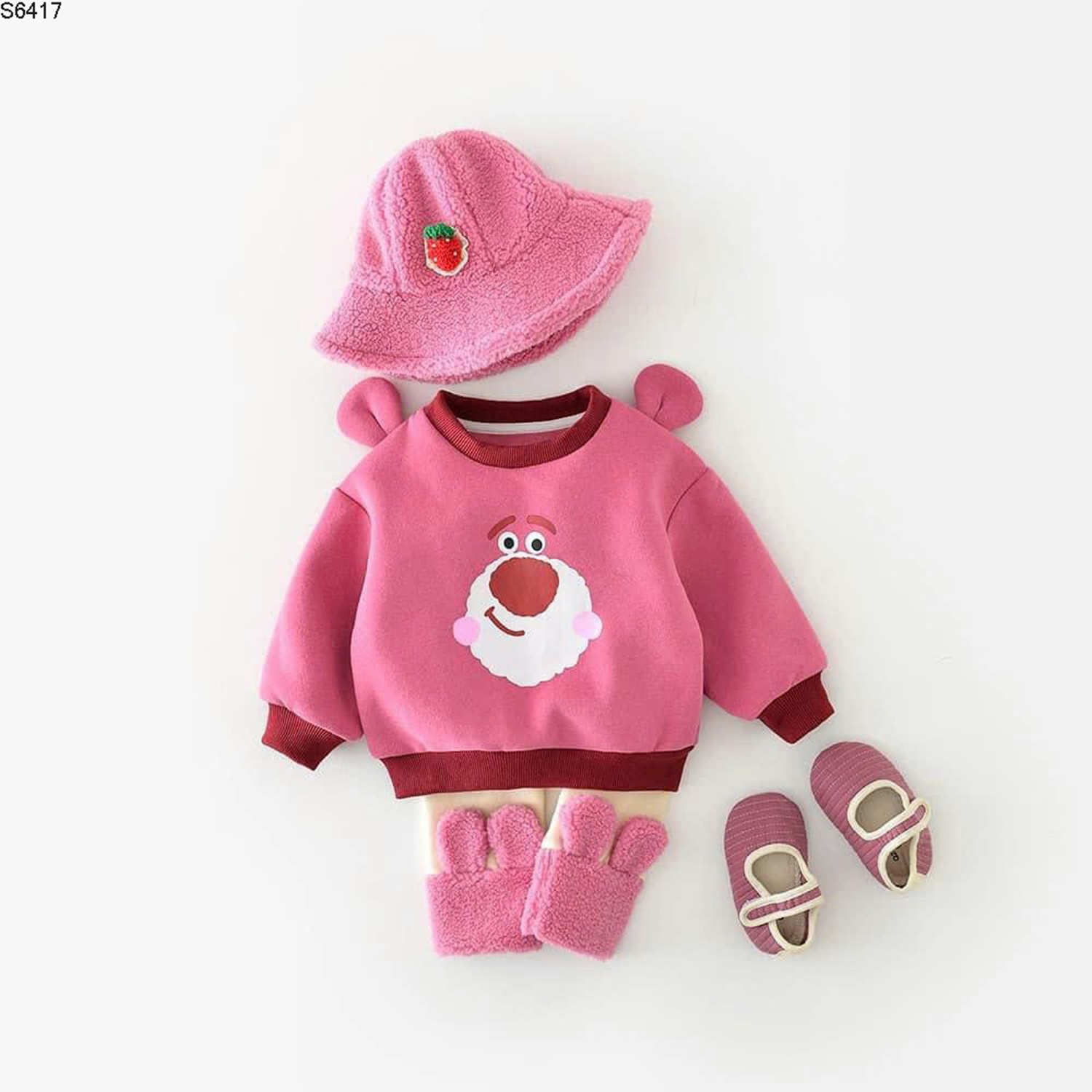 S6417 - Set Nỉ Gấu Lotso Hồng