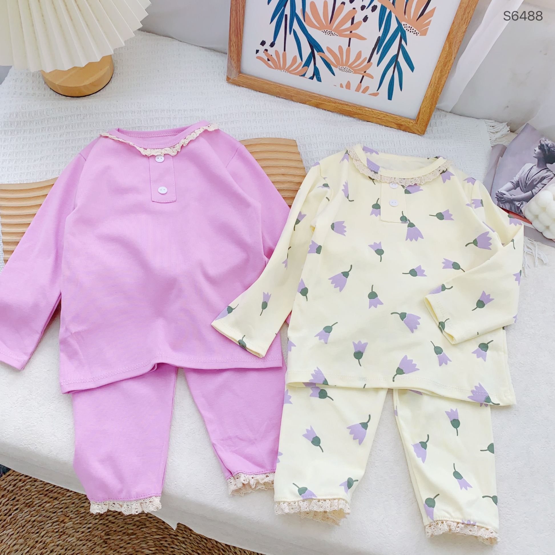 S6488-Set Cotton Cổ Ren