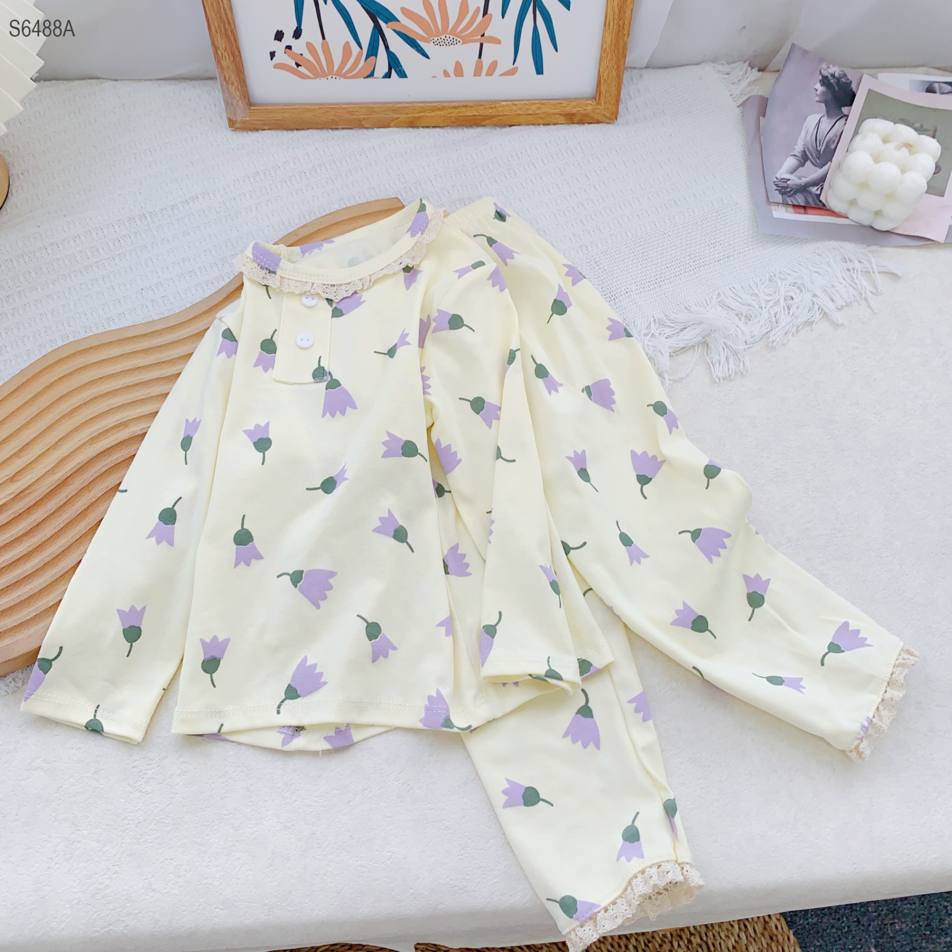 S6488A-Set Cotton Cổ Ren Hoa Kem-1(8-10kg)