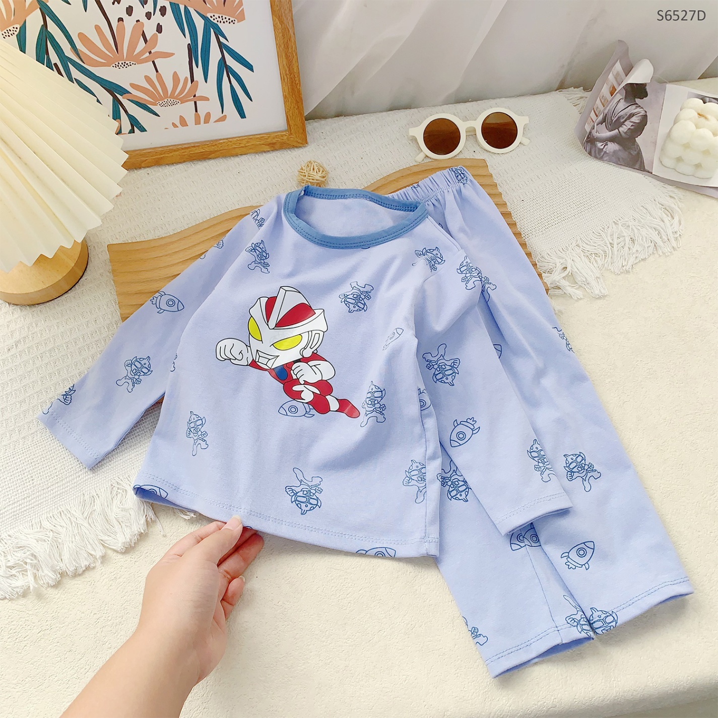 S6527D- Set Cotton Họa Tiết Siêu Nhân-80(8-10kg)