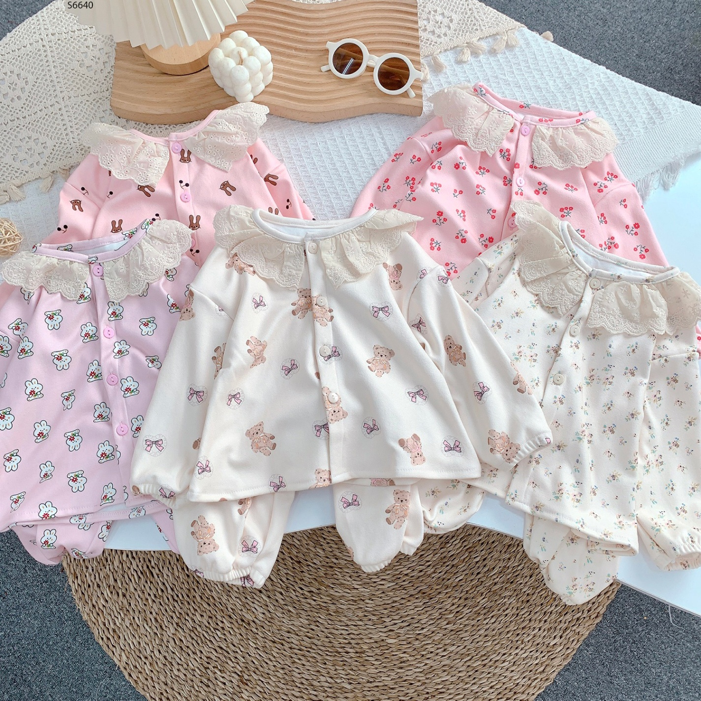 S6640 - Set Pyjama Nỉ Cổ Ren