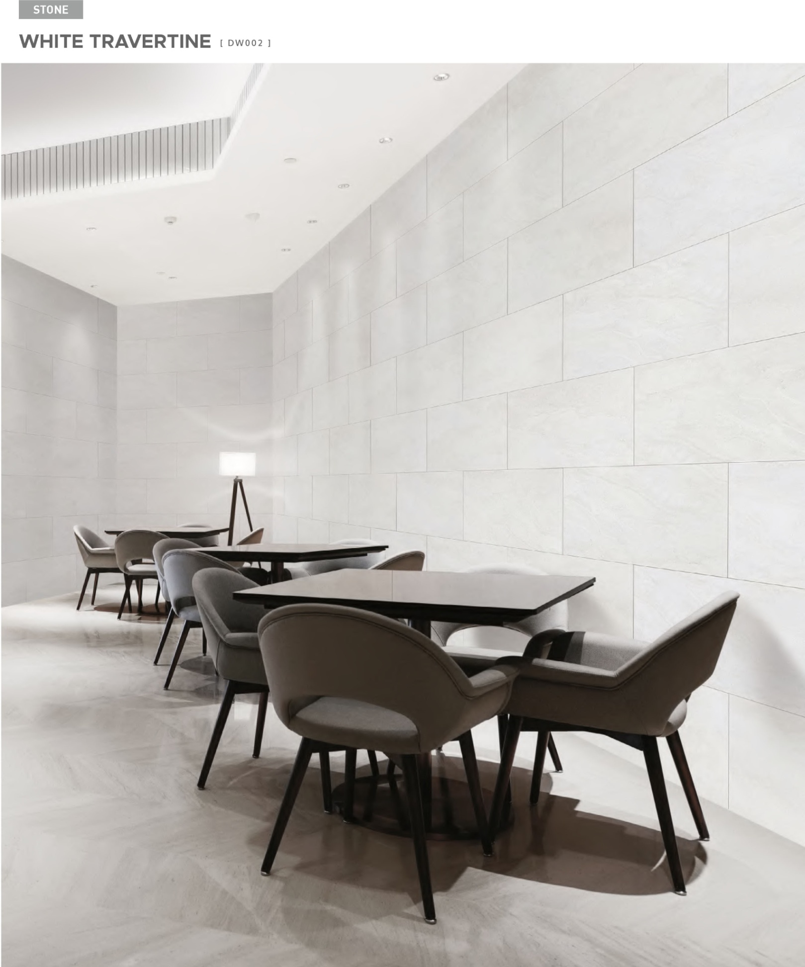 Tấm Ốp Tường Dongwha Dizainwall Stone White Travertine DW002