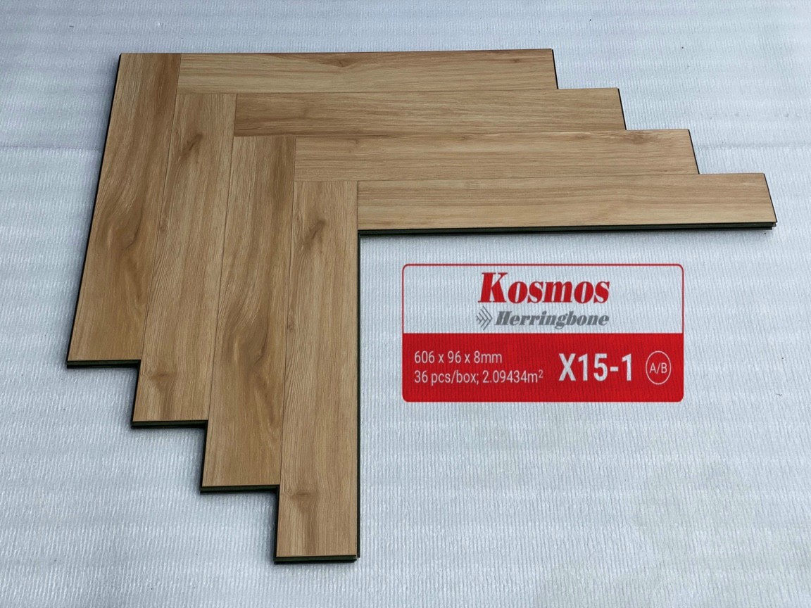 Sàn Gỗ Kosmos Xương Cá Green HDF 8mm X15-1(A/B)