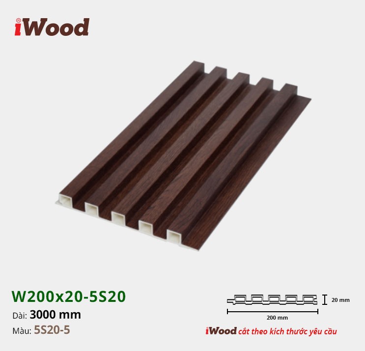 LAM 5 SÓNG CAO 20 iWOOD W200x20-5S20-5