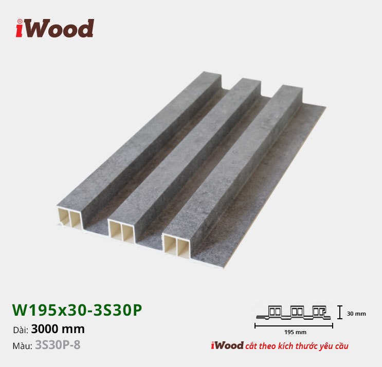 LAM 3 SÓNG CAO 30 iWOOD W195x30-3S30P-8