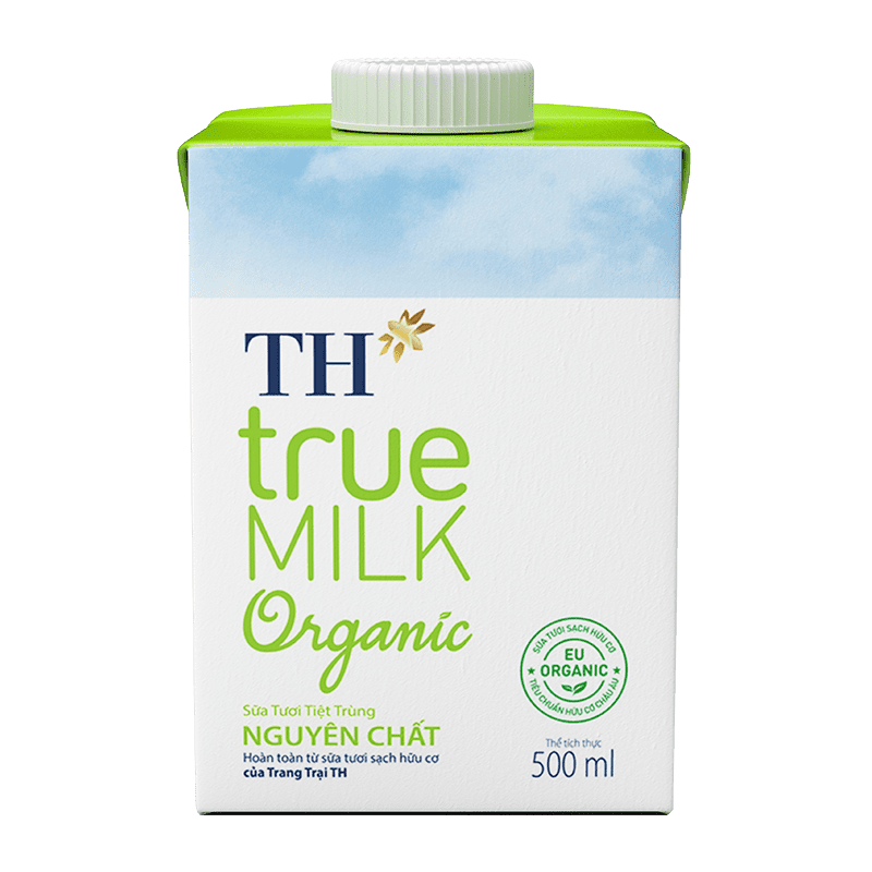 TH TrueMilk Sữa tươi nguyên chất ORGANIC - Hộp 500ml x12