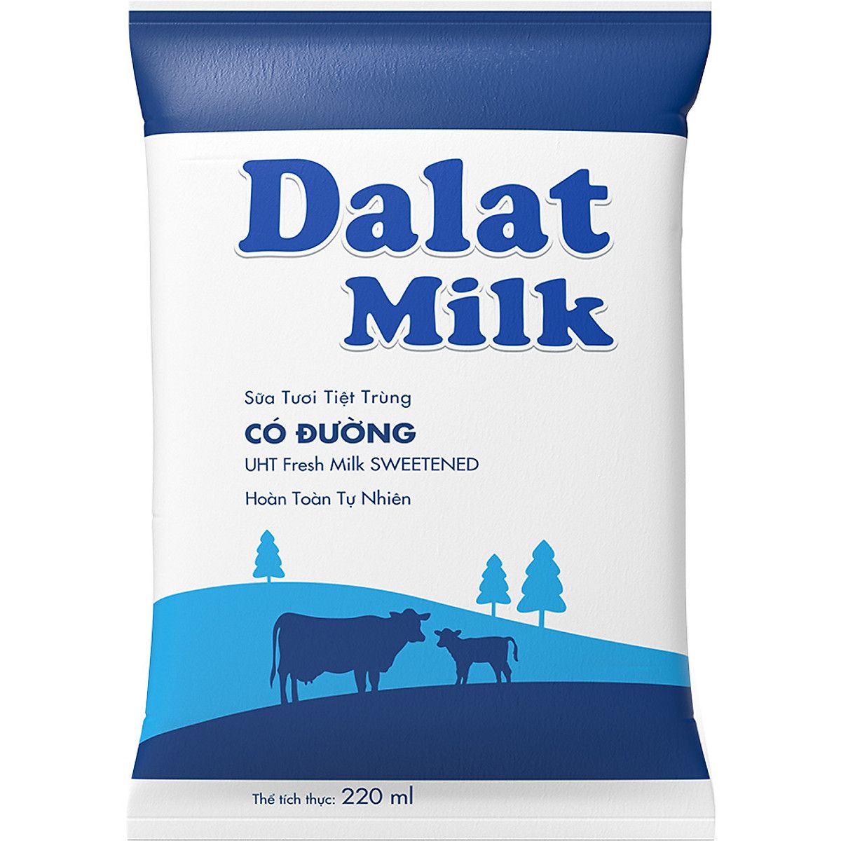 Sữa tươi tiệt trùng có đường Dalatmilk- Bịch 220ml