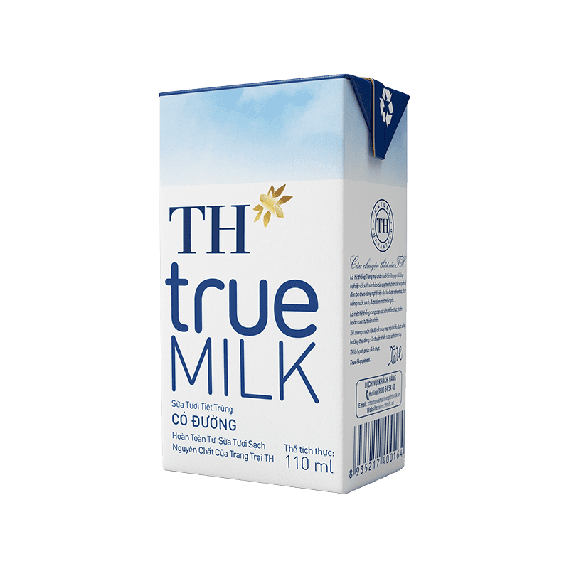 TH TrueMilk Sữa tiệt trùng có đường - Hộp 110ml