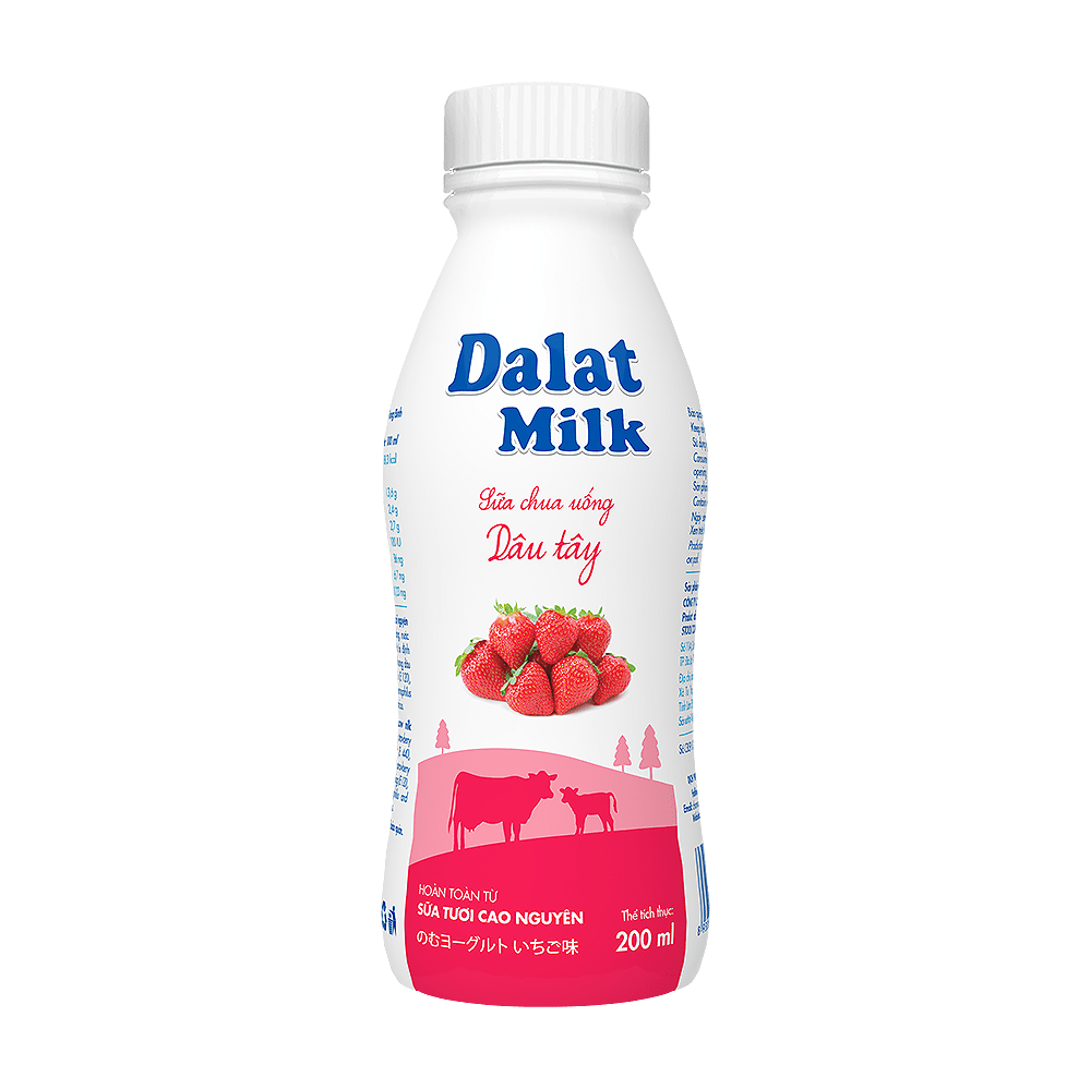 Sữa chua uống Hương Dâu Dalatmilk 200ml