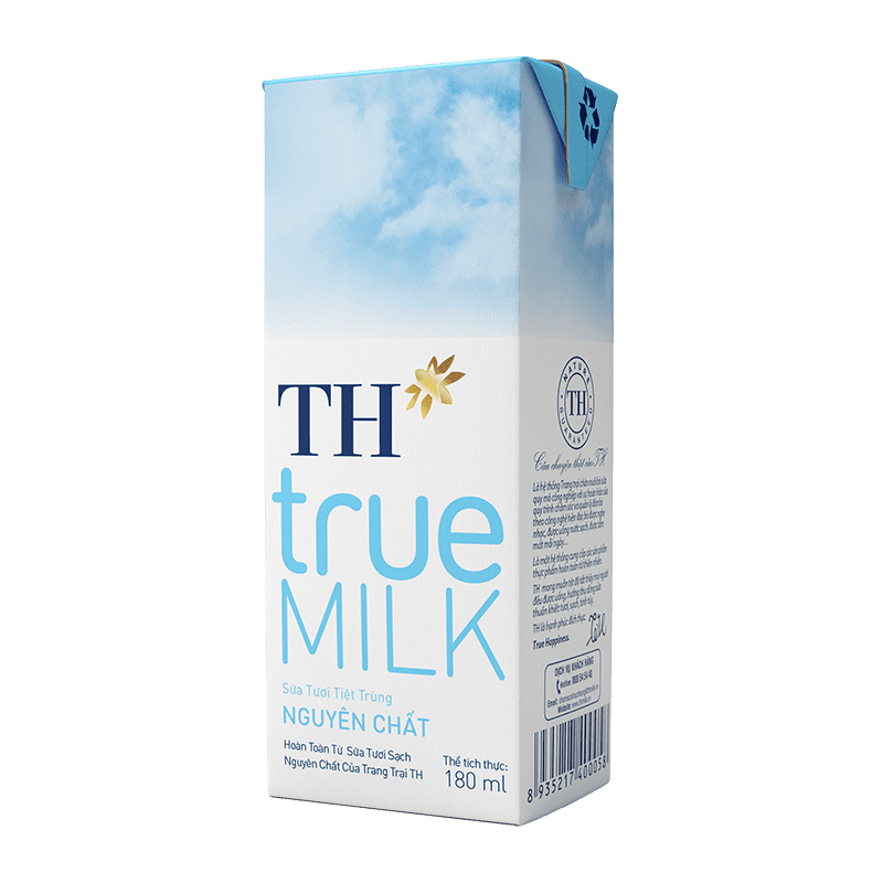 TH TrueMilk Sữa tiệt trùng nguyên chất - Hộp 180ml