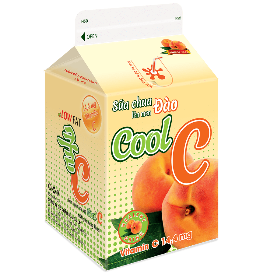 Sữa chua lên men Đào Dalatmilk (Cool C) 180ml