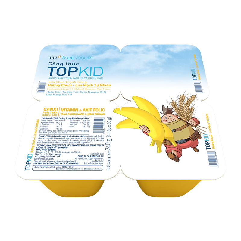 TH True Yogurt SCA TOPKID Chuối – Lúa Mạch