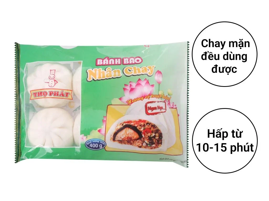 Bánh bao Thọ Phát nhân Chay đặc biệt 400g (66.7gx6)