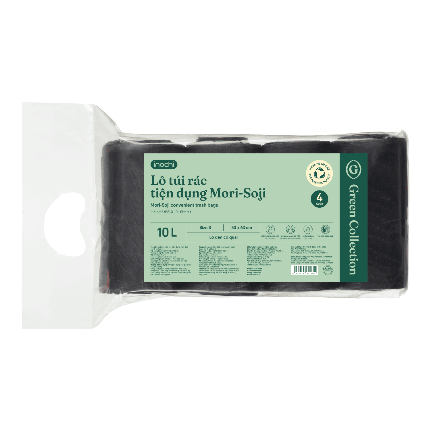 Lô túi rác tiện dụng Mori-Soji - Size S (10L)