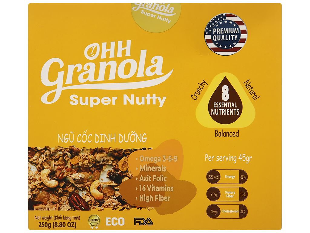 Ngũ cốc dinh dưỡng Ohh Granola hộp 250g - Nutty